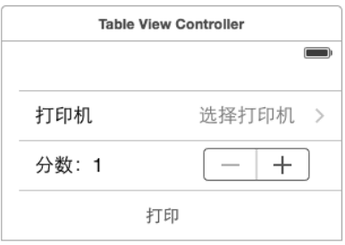 用于設置打印機的Popover視圖